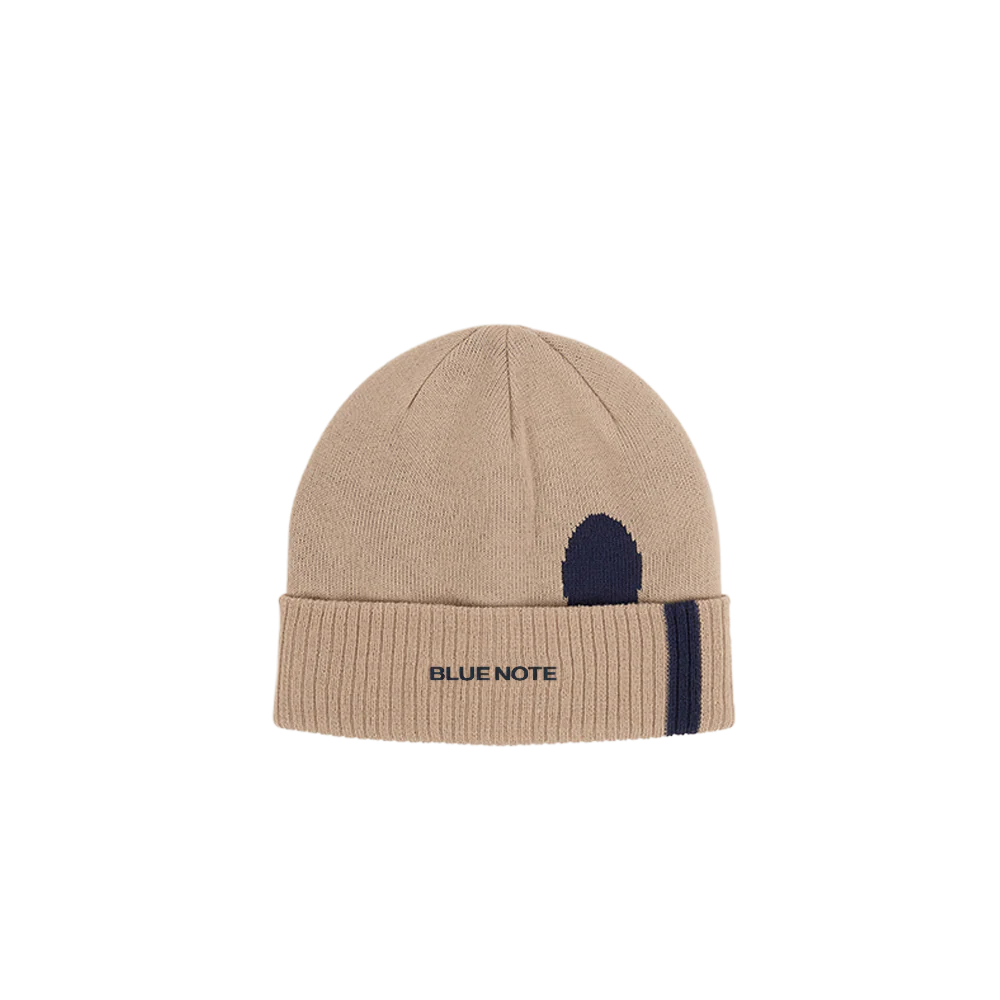 Tan Blue Note Beanie
